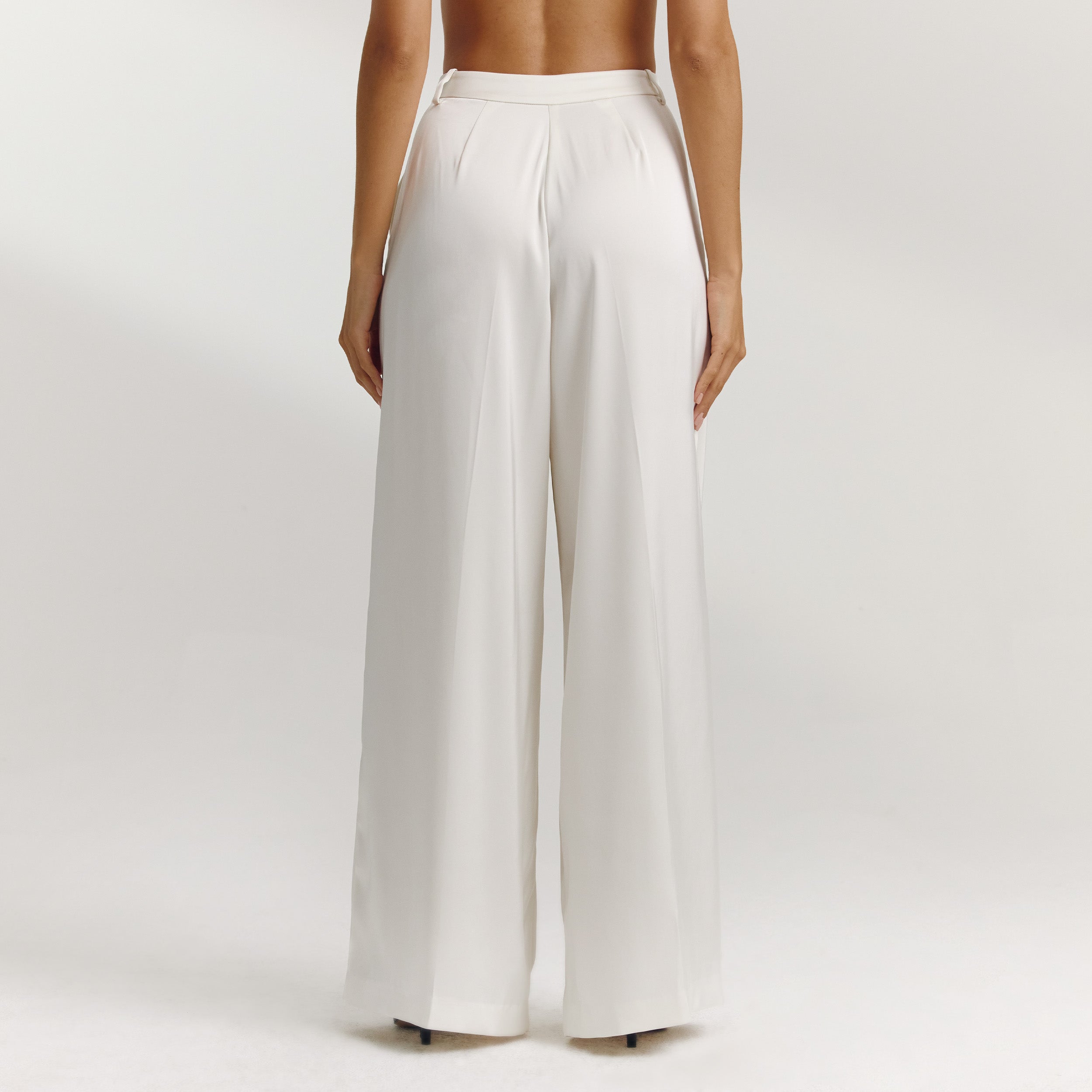 Satin Wide-Leg Trousers | Satin Wide-Leg Trousers - Off White
