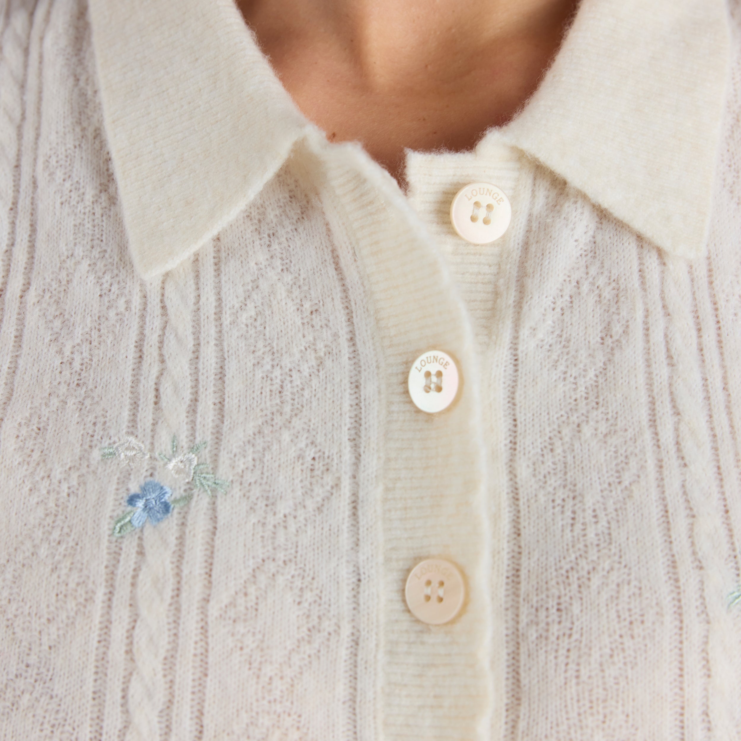 Embroidered Knitted Top | Embroidered Knitted Top - Cream