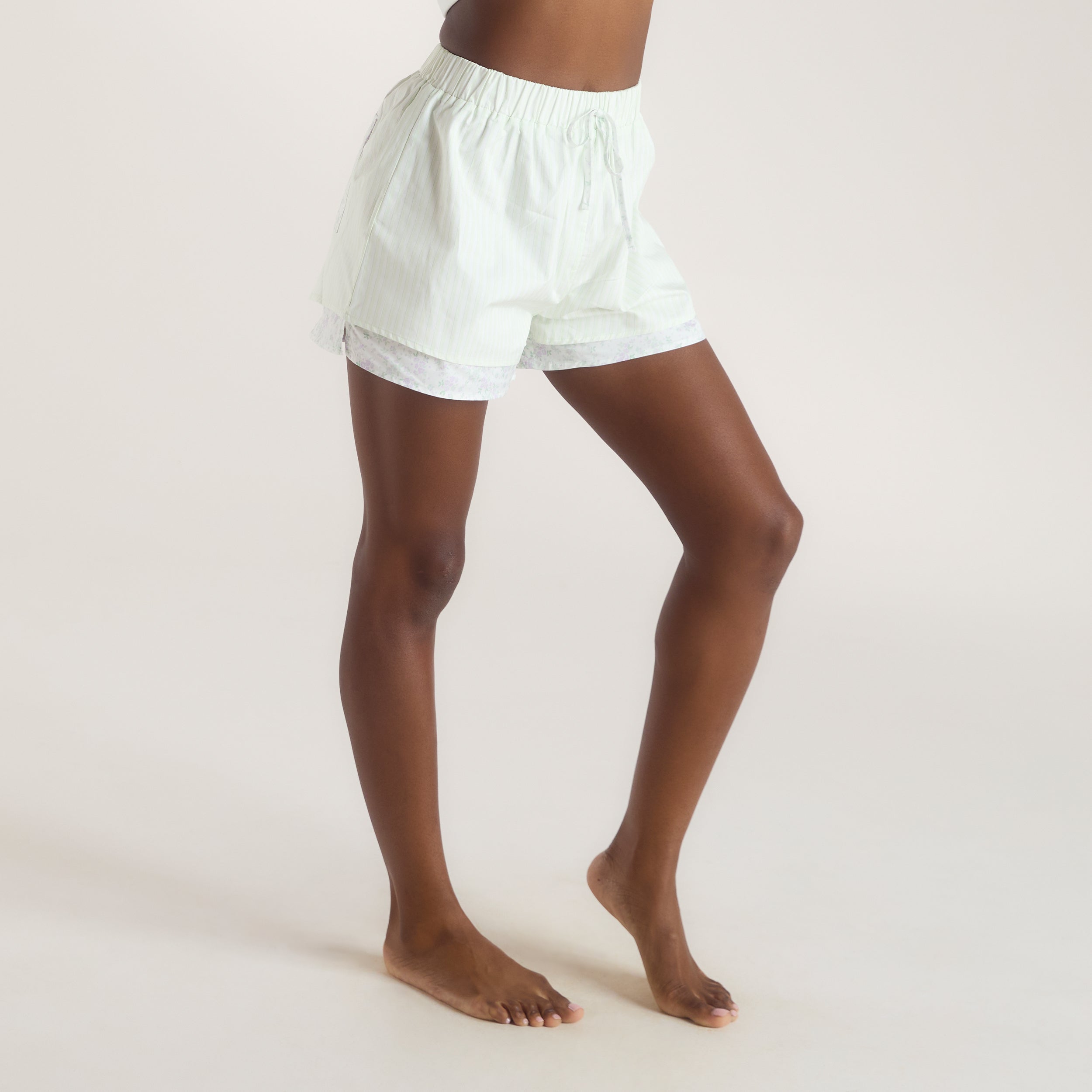 Bloom & Stripe Pyjama Shorts | Bloom & Stripe Pyjama Shorts - Sage