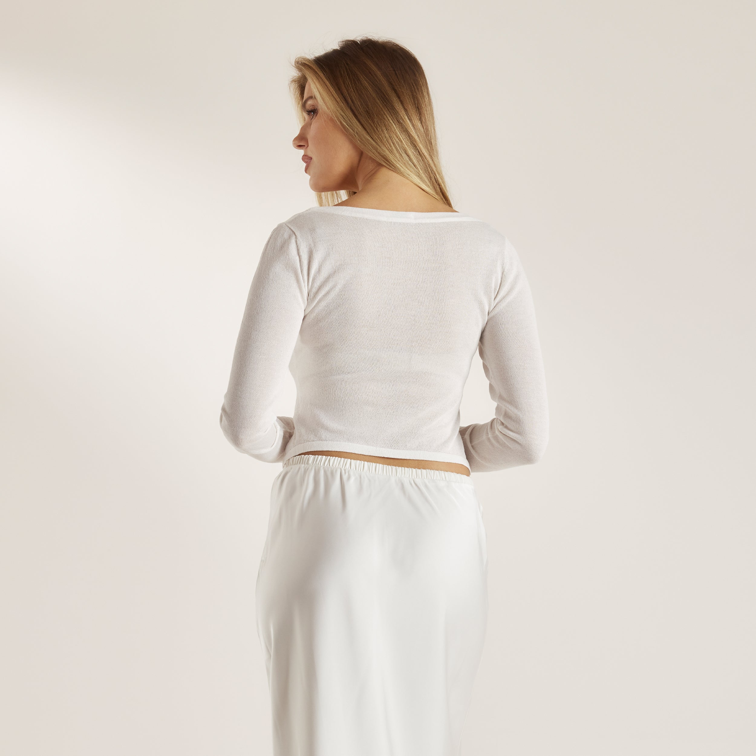 Sheer Knitted Cardigan | Sheer Knitted Cardigan - Off White