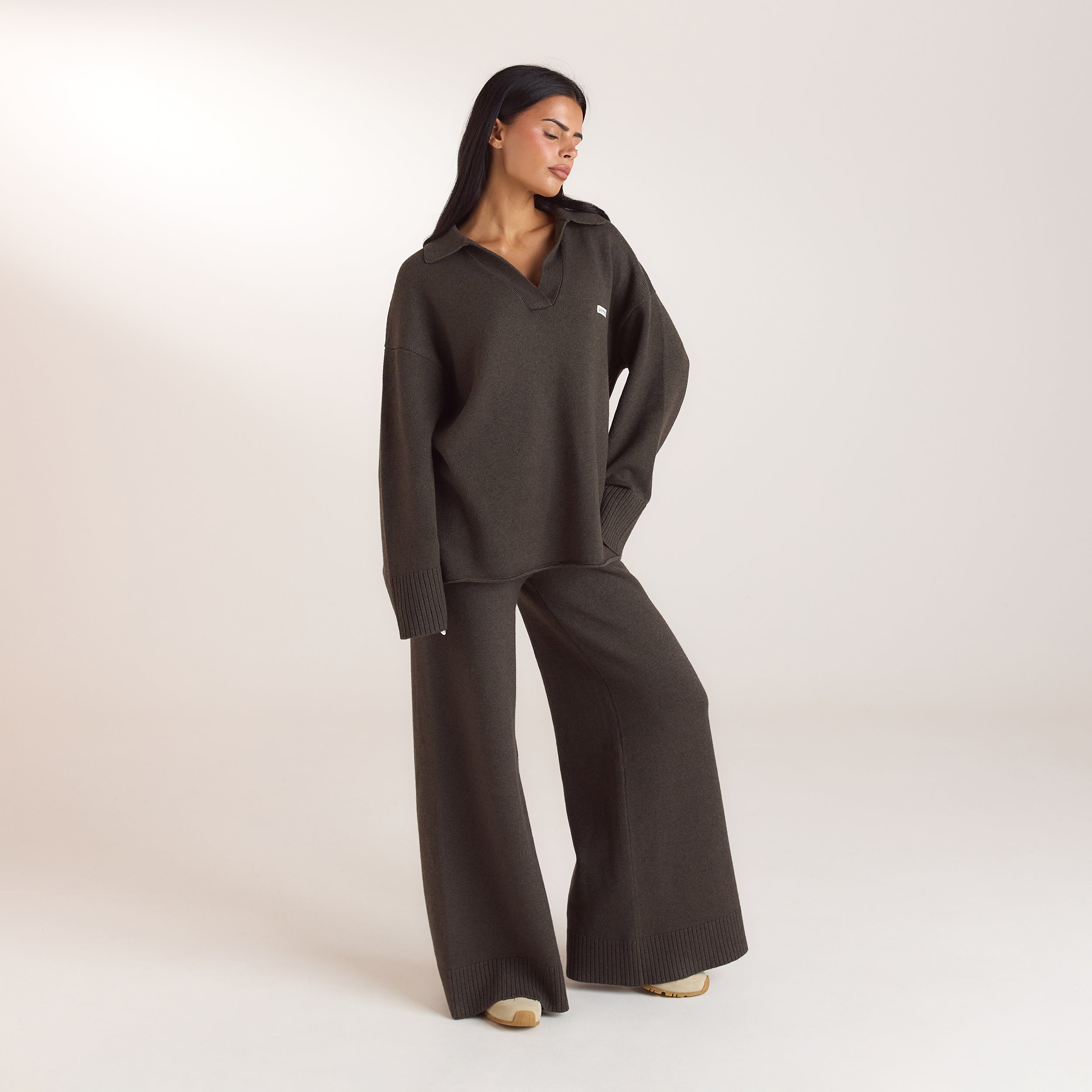 Half Placket Knitted Jumper | Half Placket Knitted Jumper - Moss Green