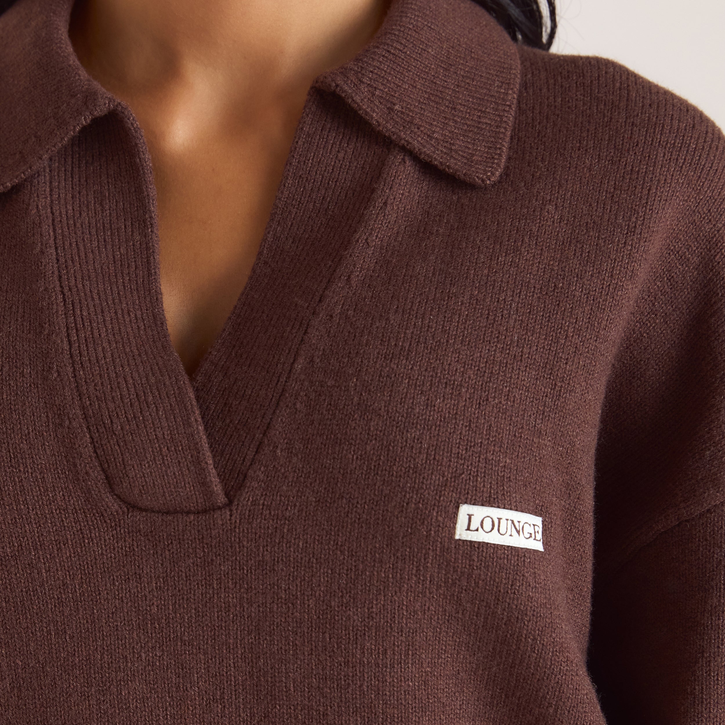 Half Placket Knitted Jumper | Half Placket Knitted Jumper - Chocolate