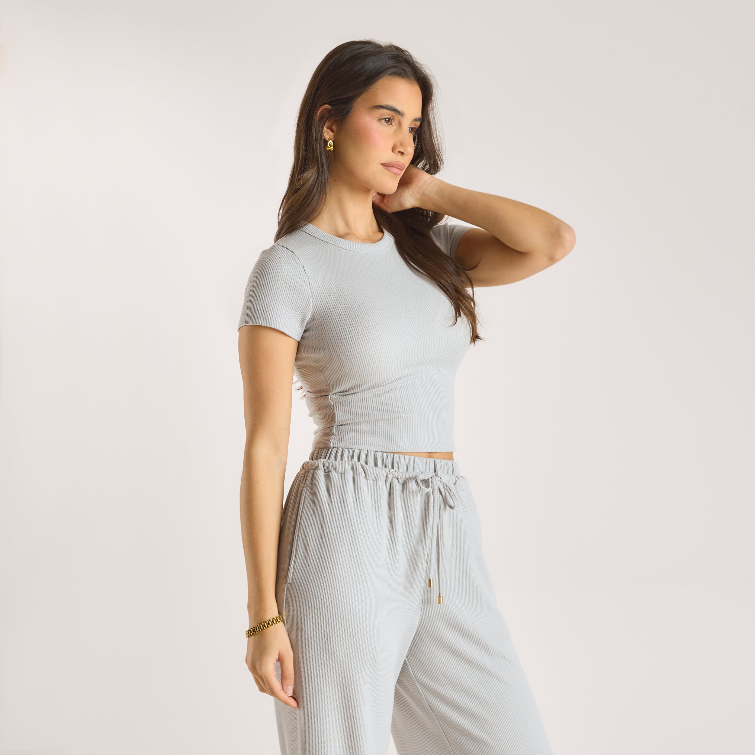 Waffle Baby Tee  | Waffle Baby Tee - Frost Grey