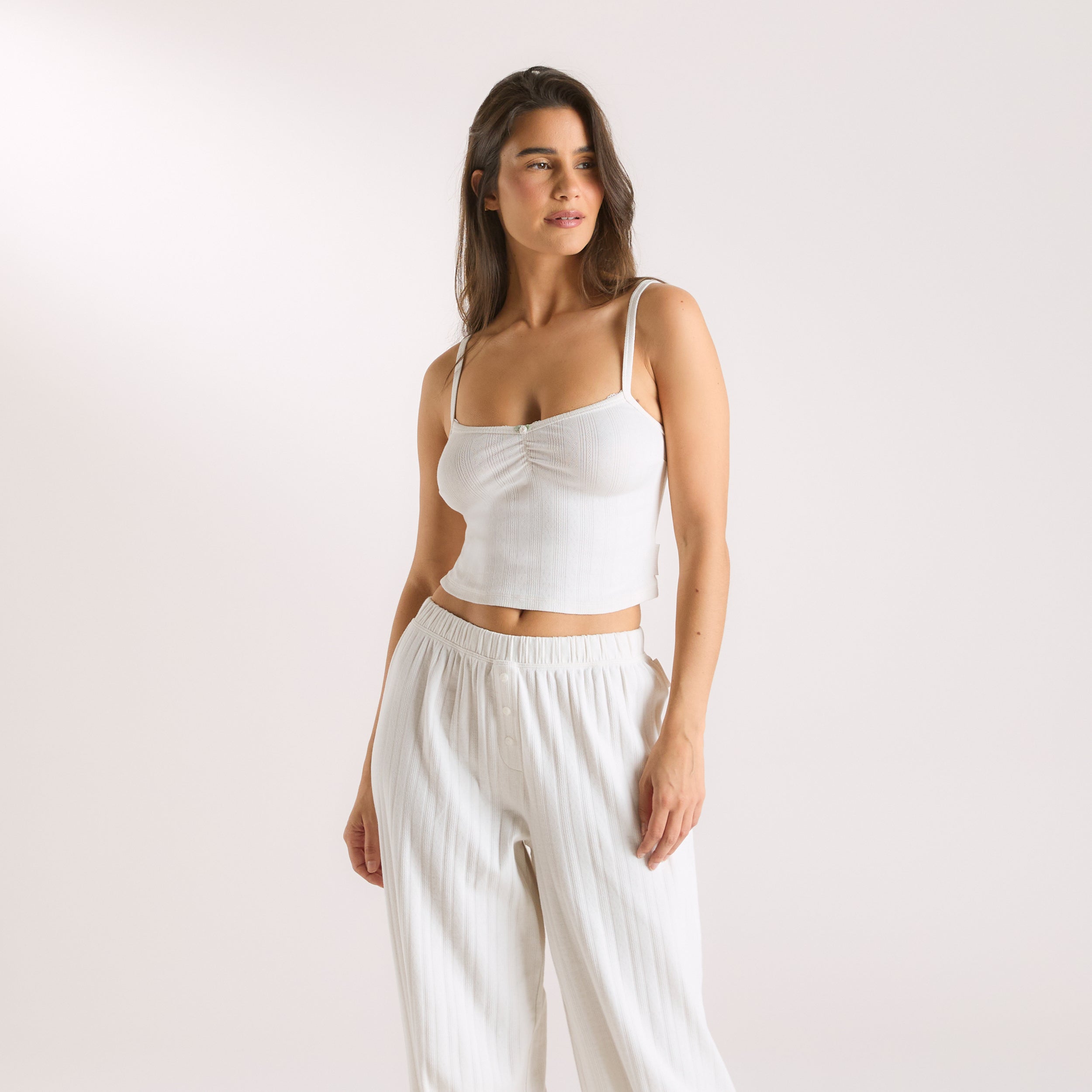 Pointelle Cami Pyjama Top | Pointelle Cami Pyjama Top - Cream