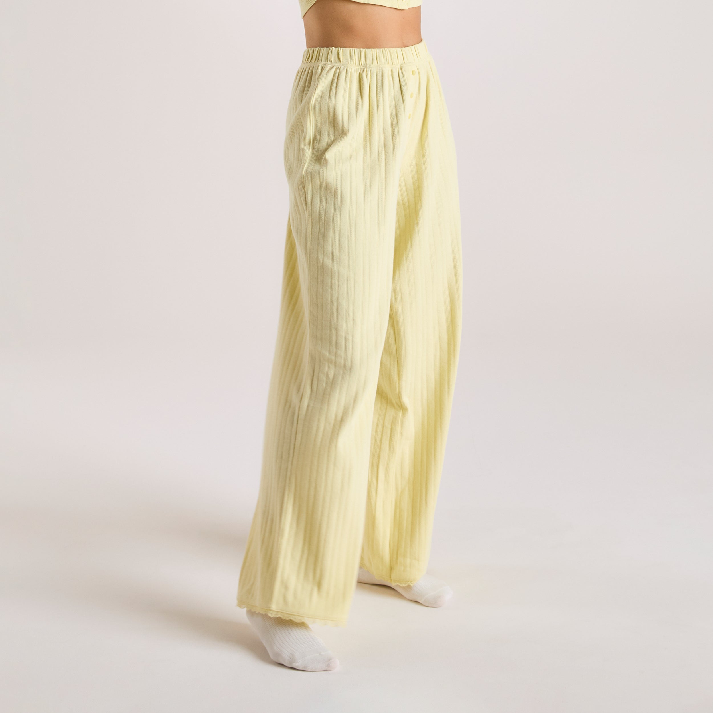 Pointelle Pyjama Bottoms | Pointelle Pyjama Bottoms - Buttercup Yellow