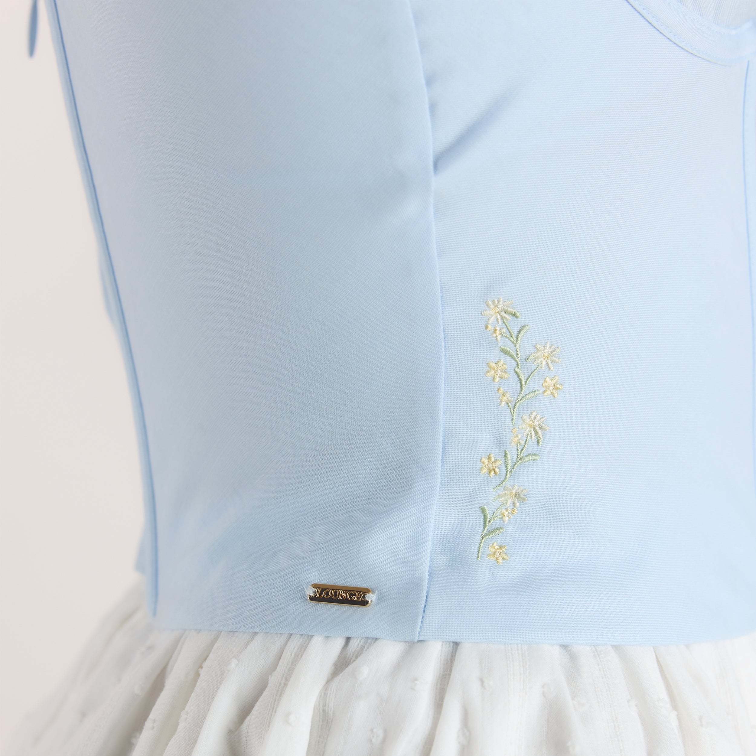 Embroidered Floral Corset Top | Embroidered Floral Corset Top - Blue