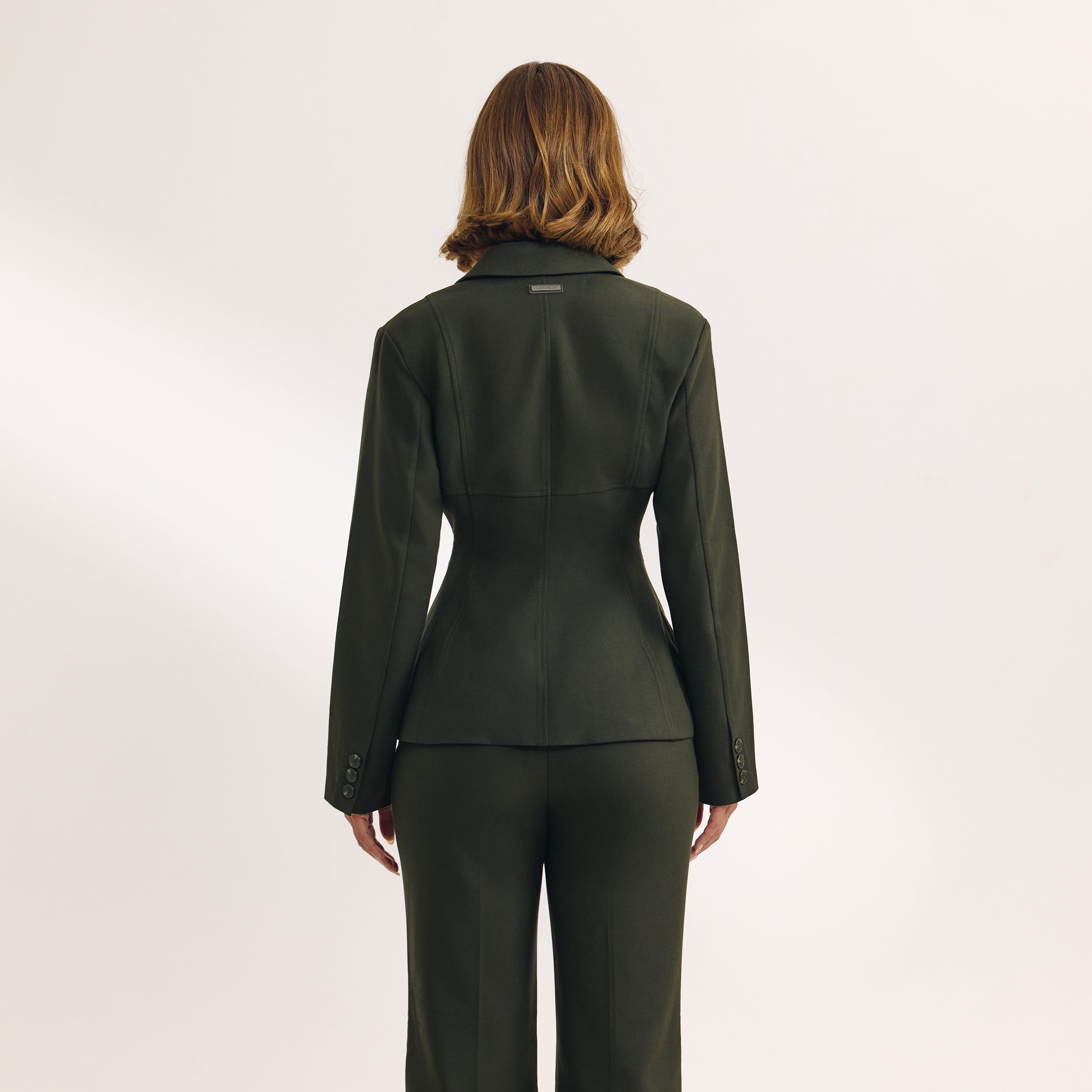 Seam Detail Fitted Blazer | Seam Detail Fitted Blazer - Dark Green