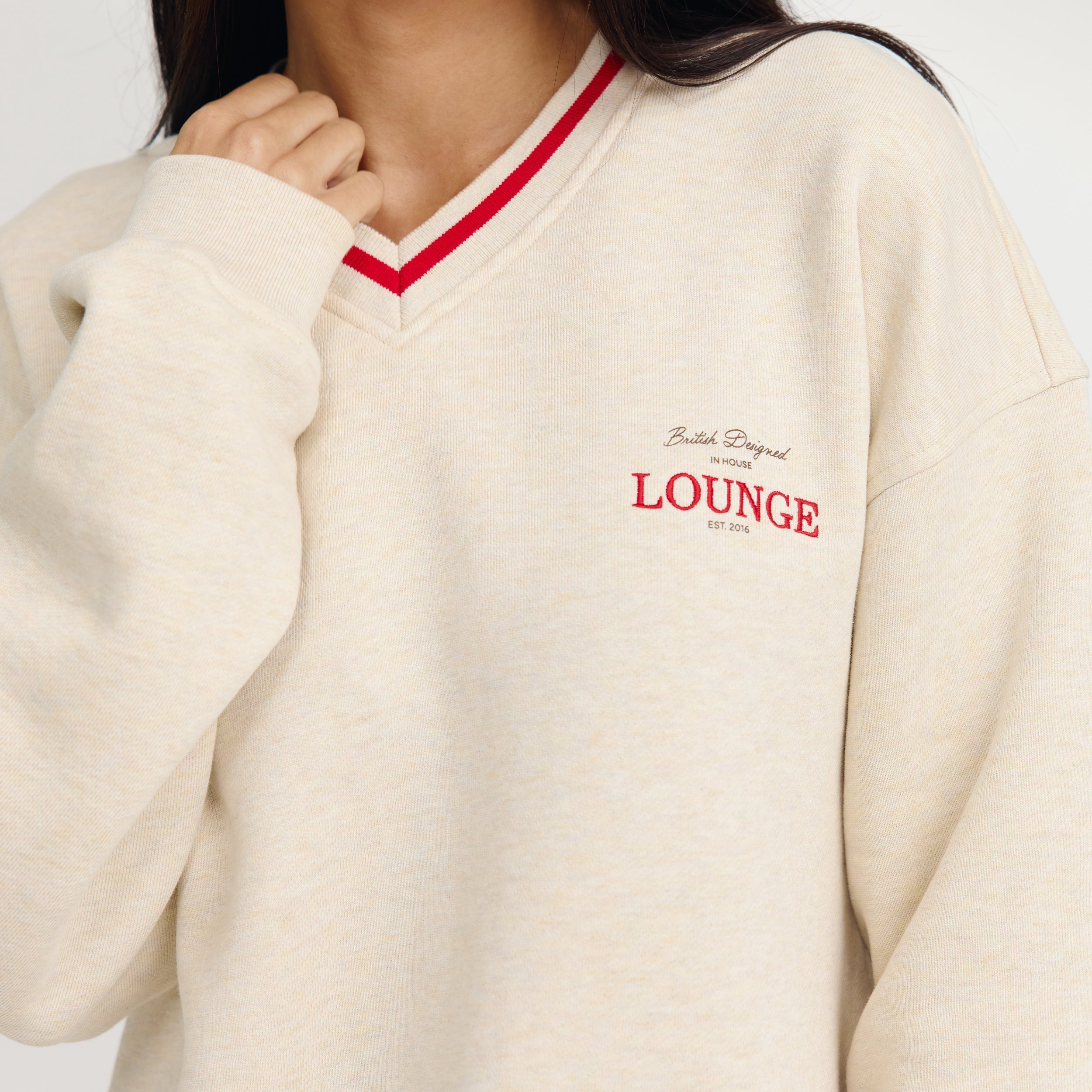 V-Neck Jumper | V-Neck Jumper - Oat Marl