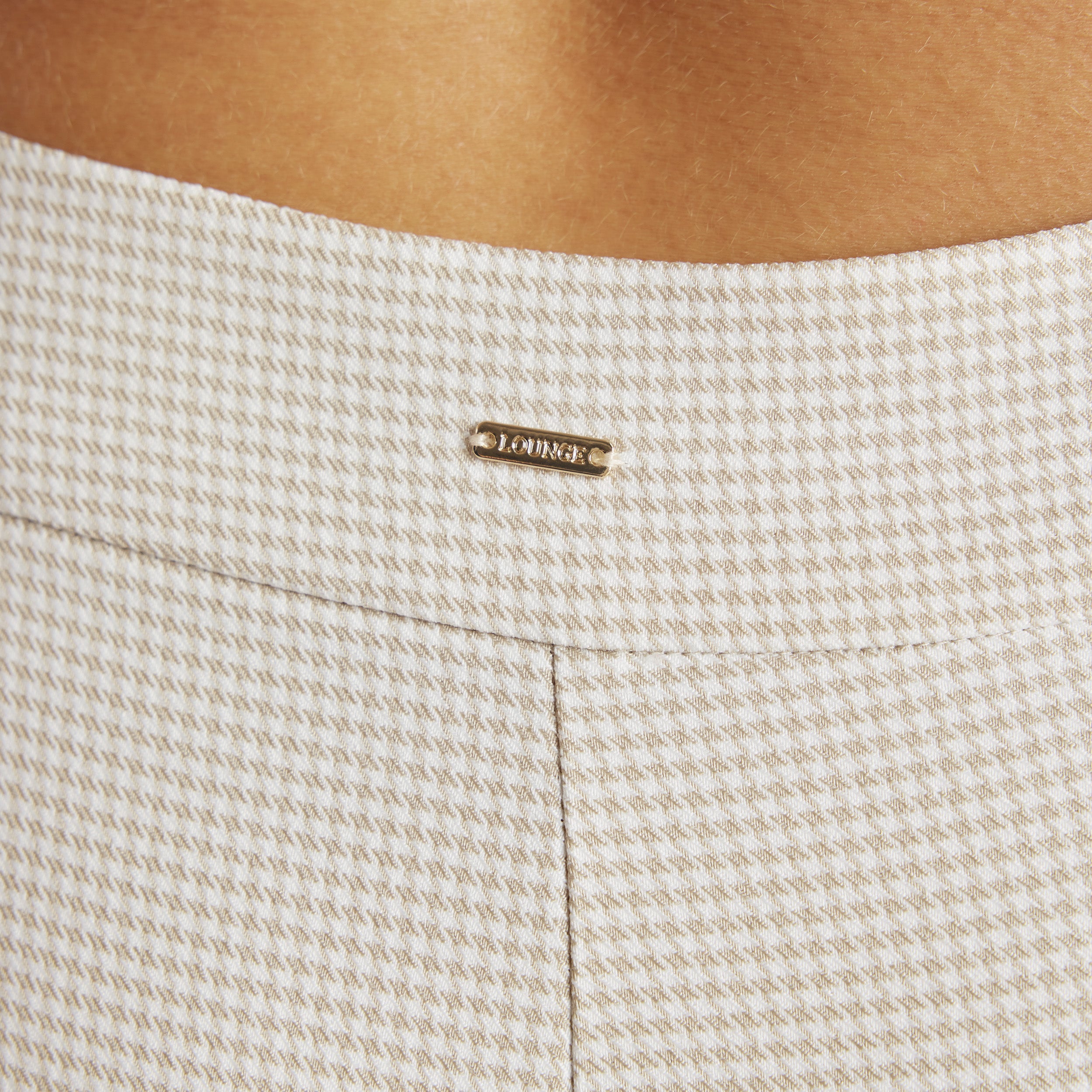 Houndstooth Capri Trousers | Houndstooth Capri Trousers - Beige