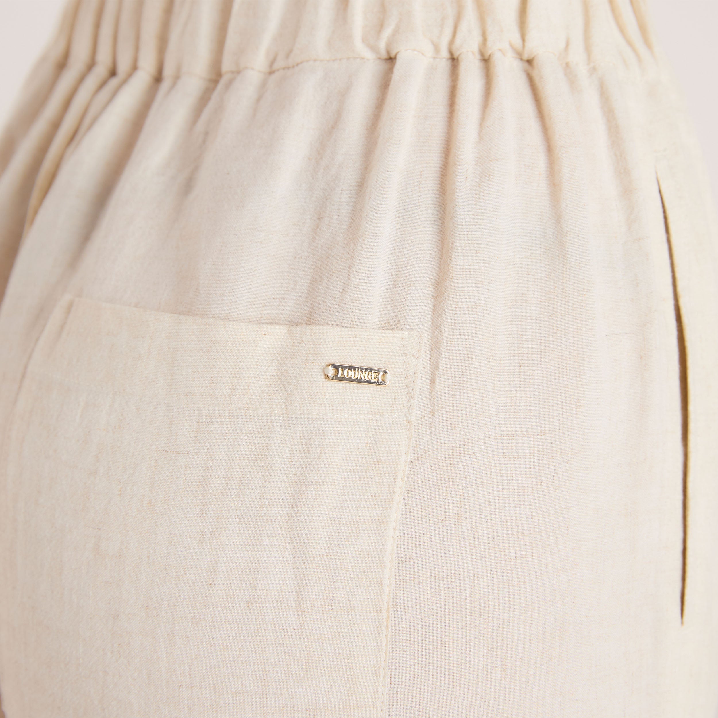 Linen Blend Wide-Leg Trousers | Linen Blend Wide-Leg Trousers - Cream