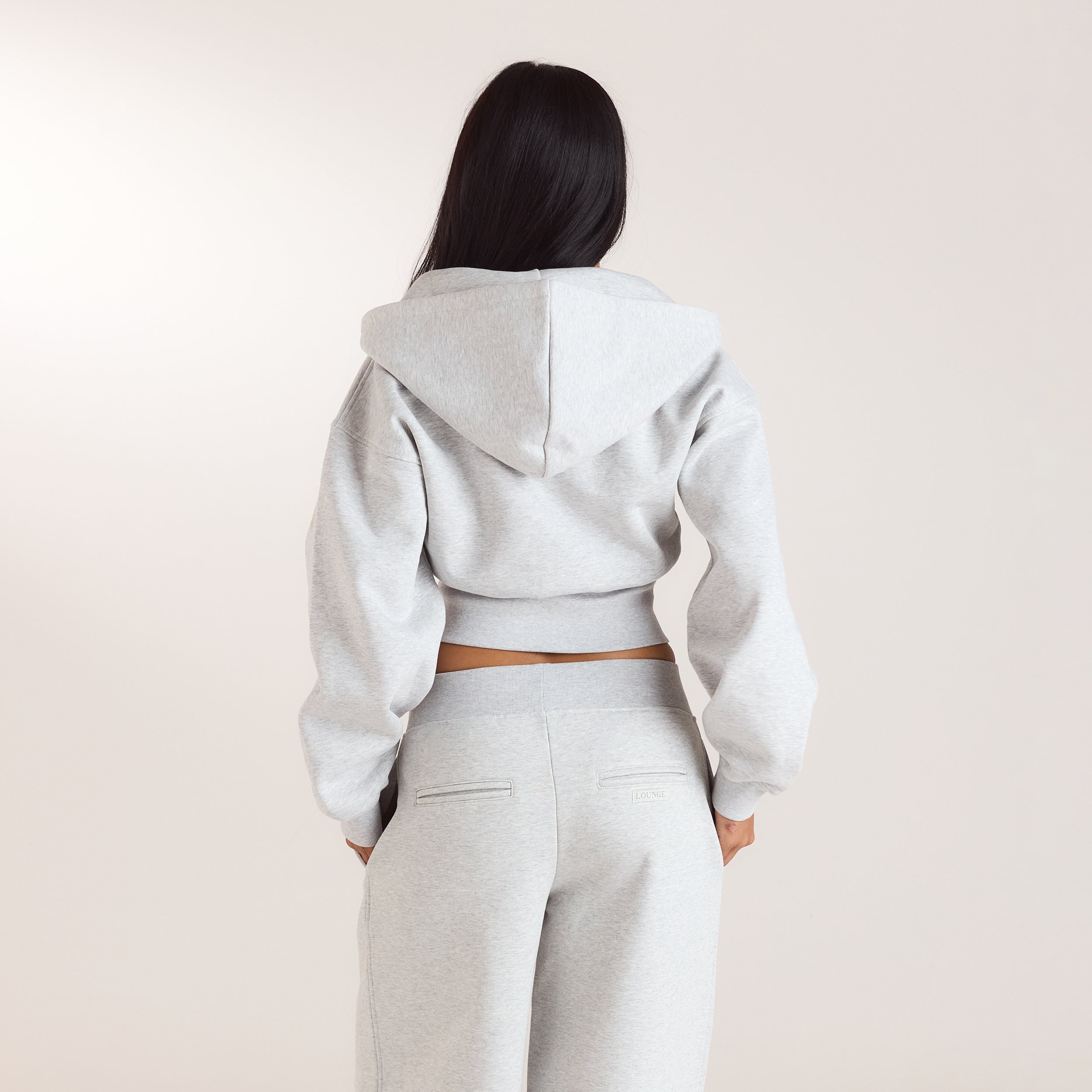 Fitted-Waist Zip-Up Hoodie | Fitted-Waist Zip-Up Hoodie - Grey