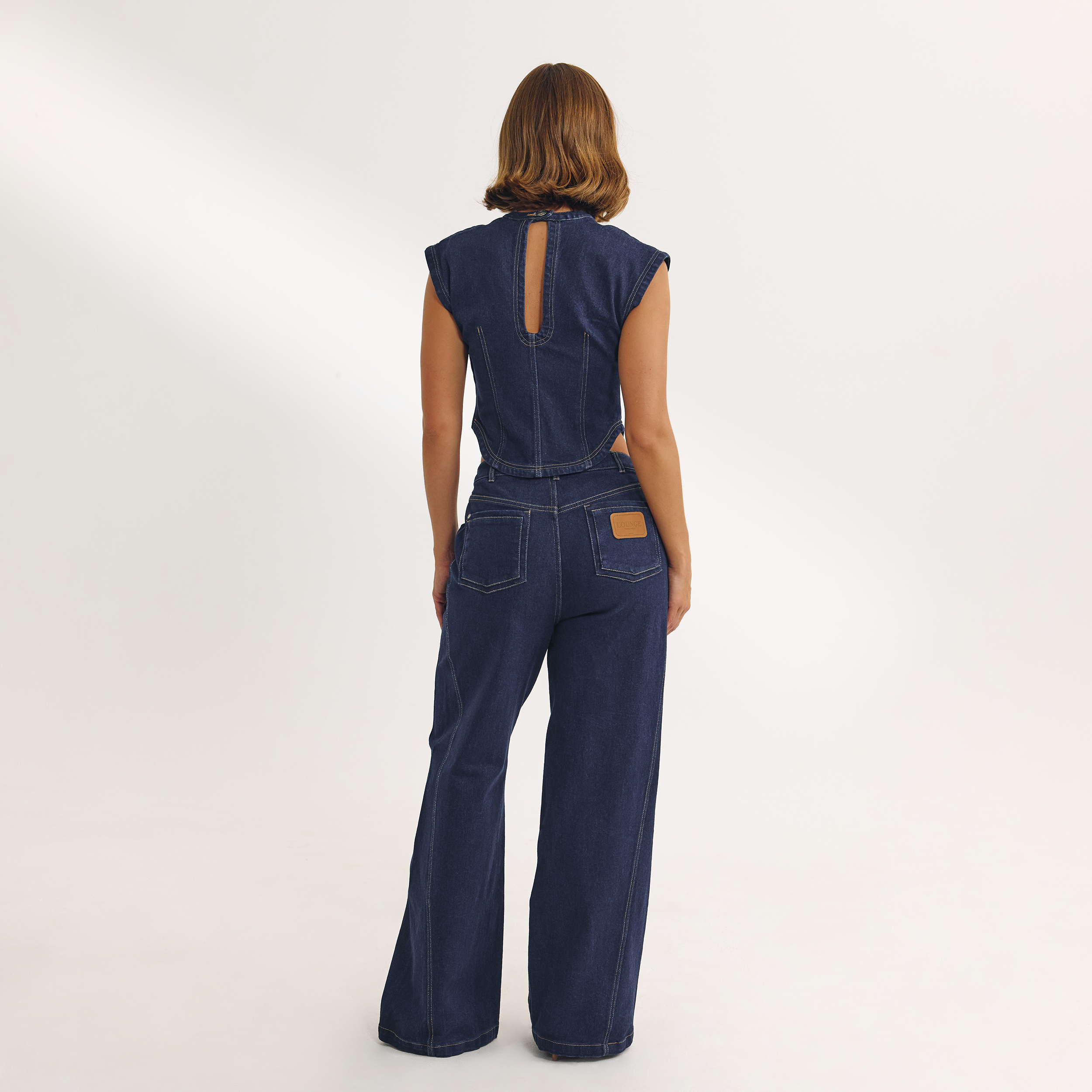 Fitted Denim Top | Fitted Denim Top - Indigo Blue