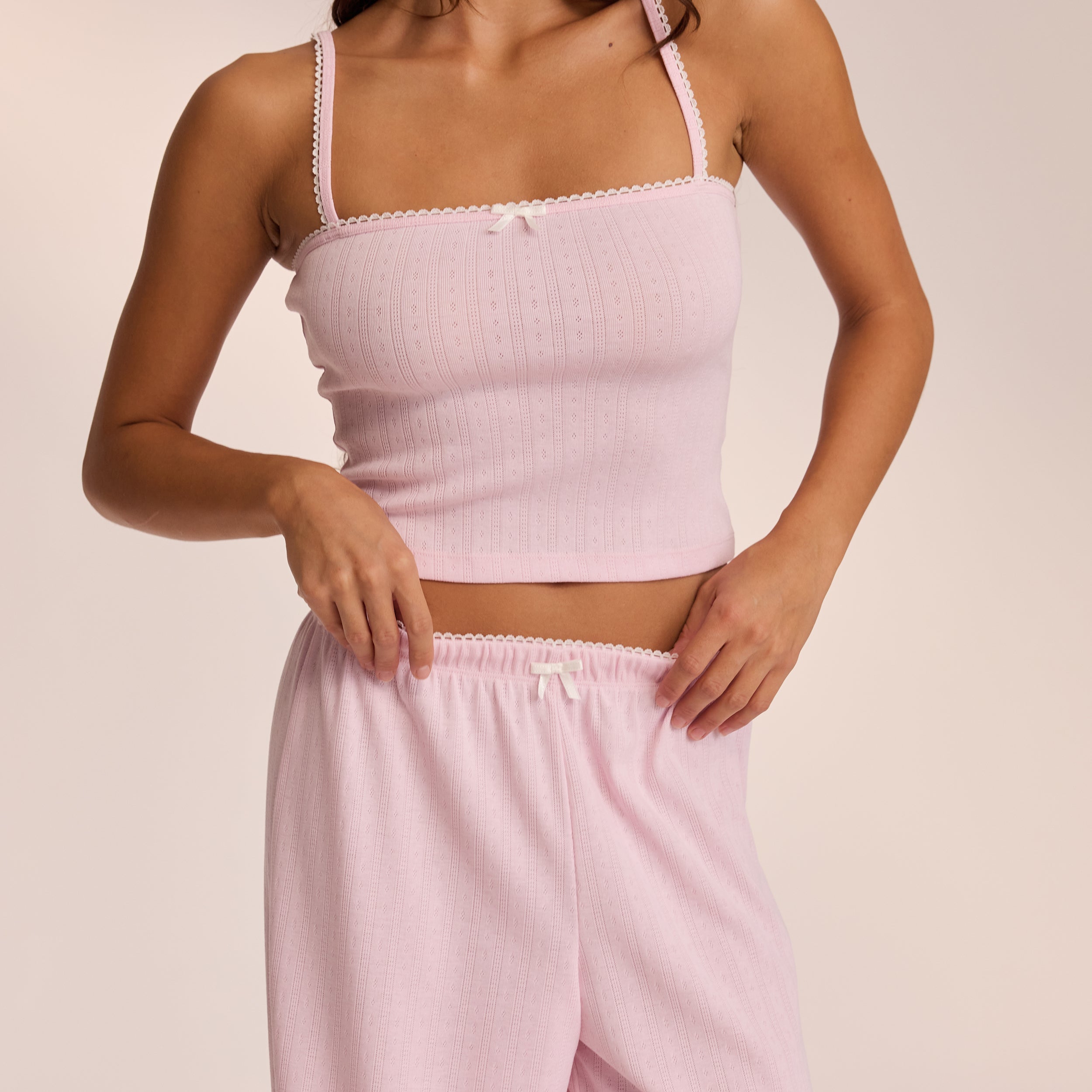 Pointelle Strappy Pyjama Top  | Ava, XS