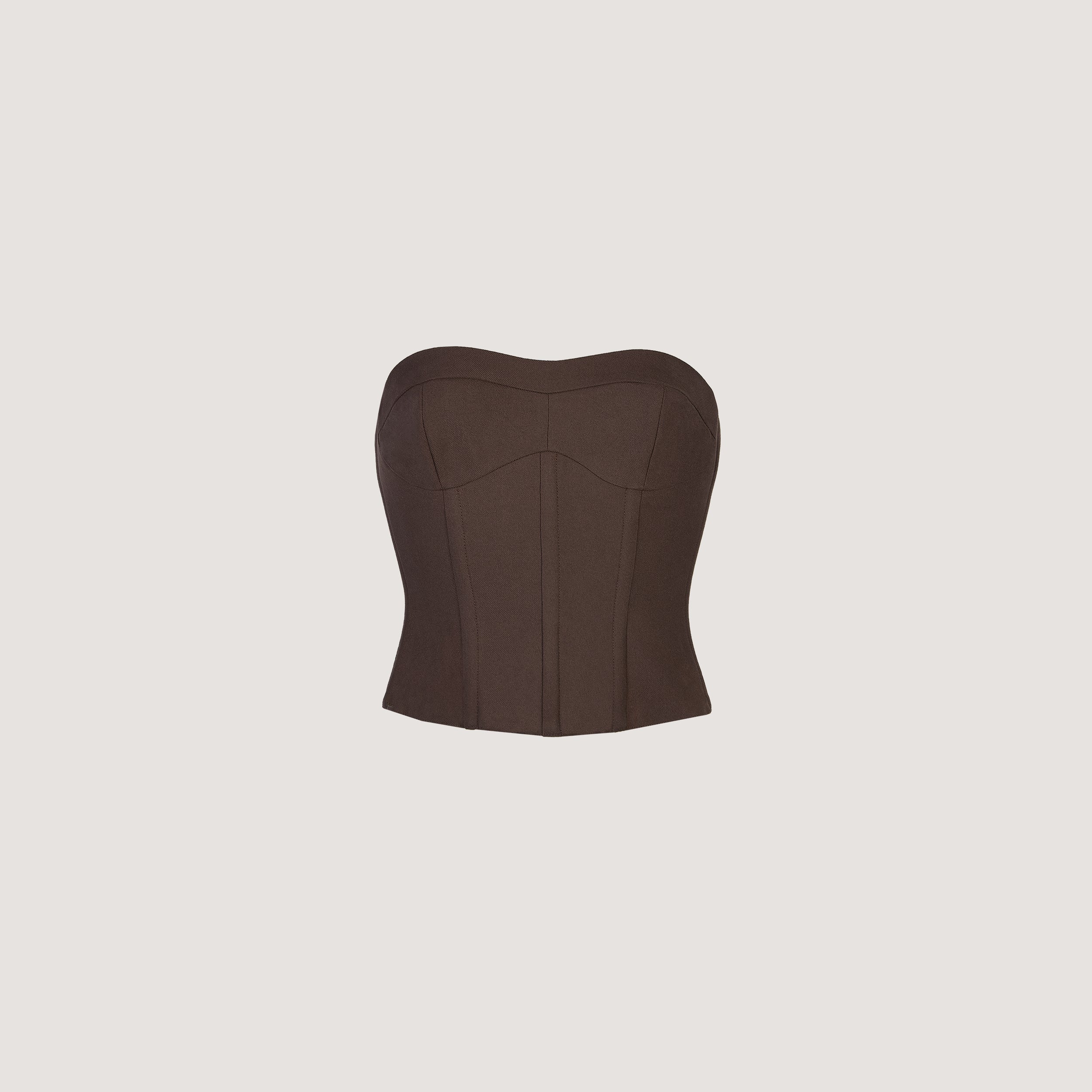 Bandeau Corset Top | Bandeau Corset Top - Dark Brown
