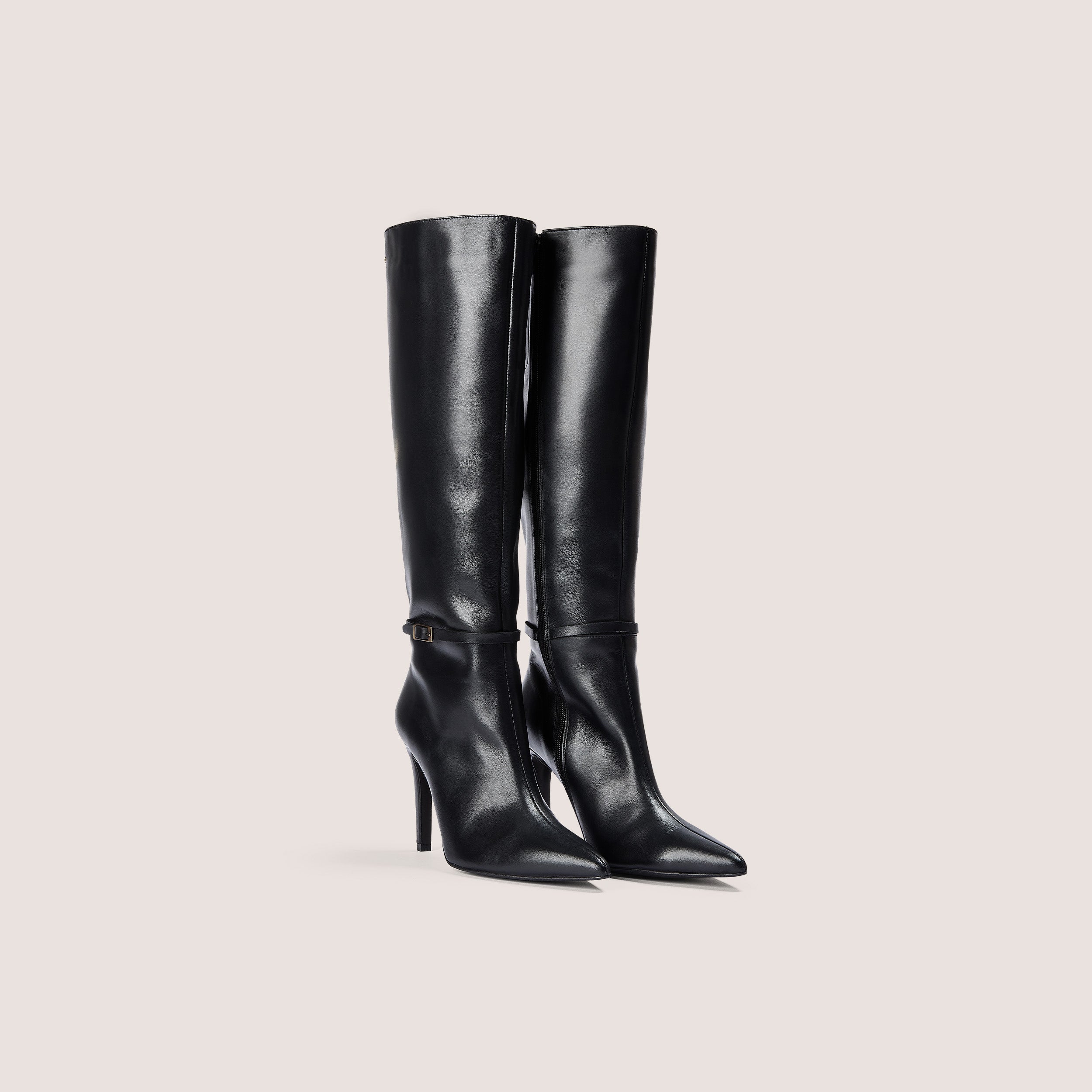 Juni Knee-High Leather Boots | Juni Knee-High Leather Boots - Black