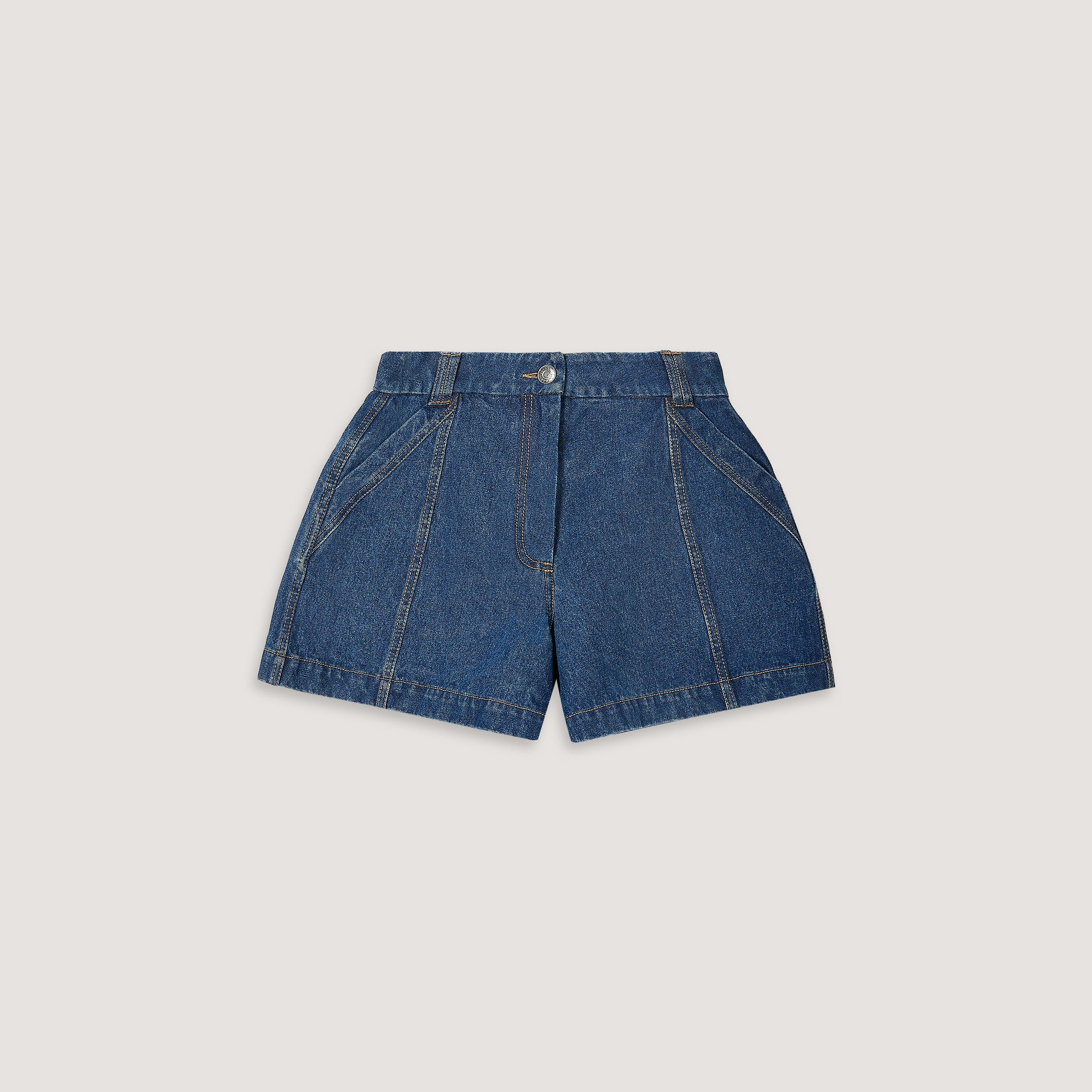 Wide-Hem Denim Shorts | Wide-Hem Denim Shorts - Blue