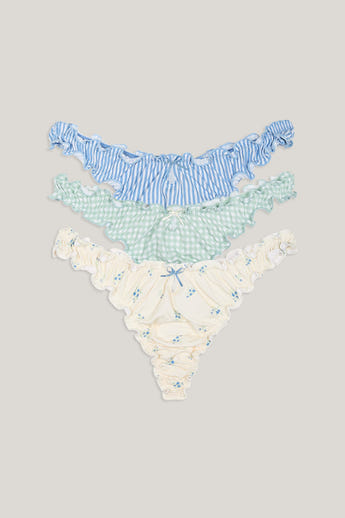 Bamboo Scrunchie Thongs (3-Pack) - Multicolour
