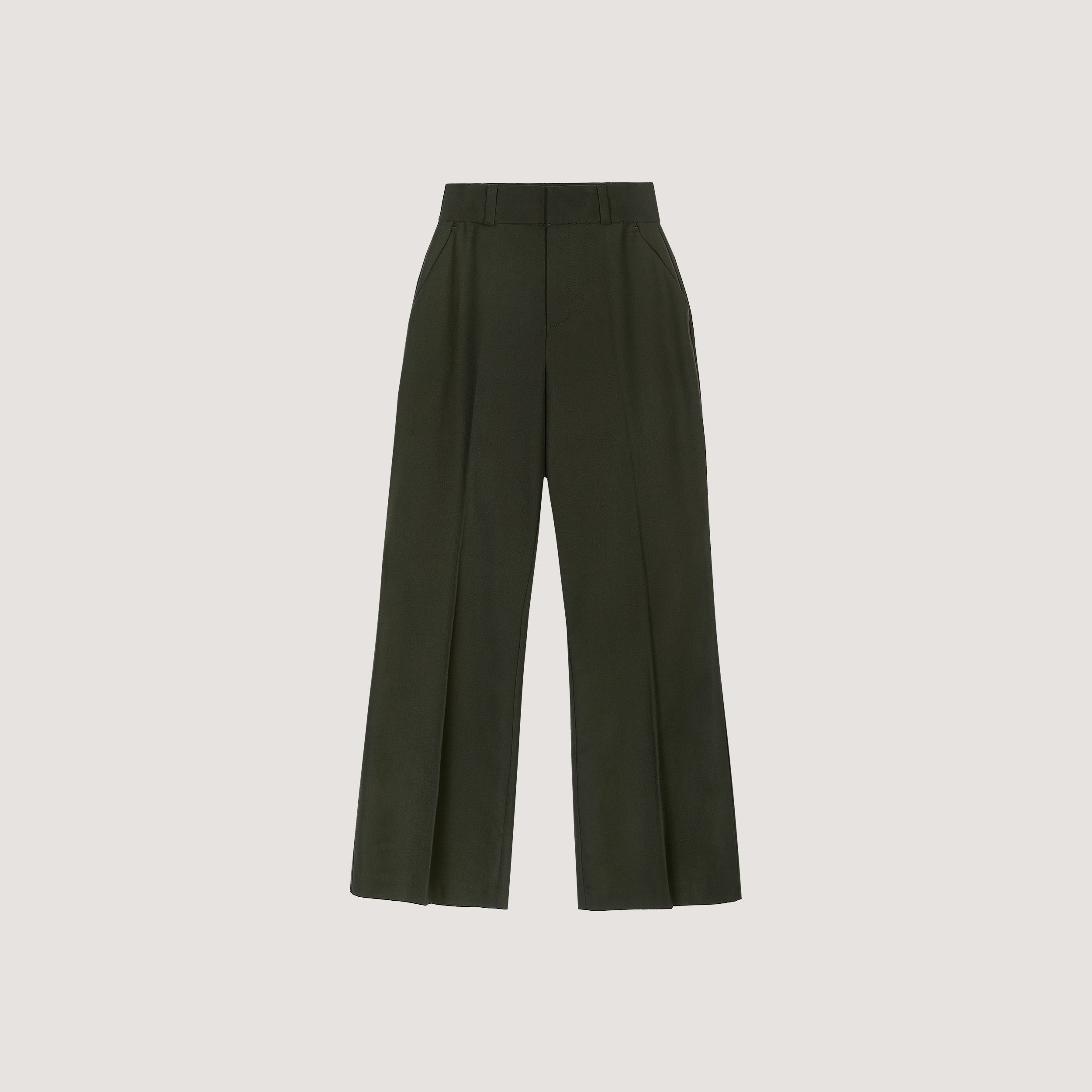 Flared Trousers | Flared Trousers - Dark Green
